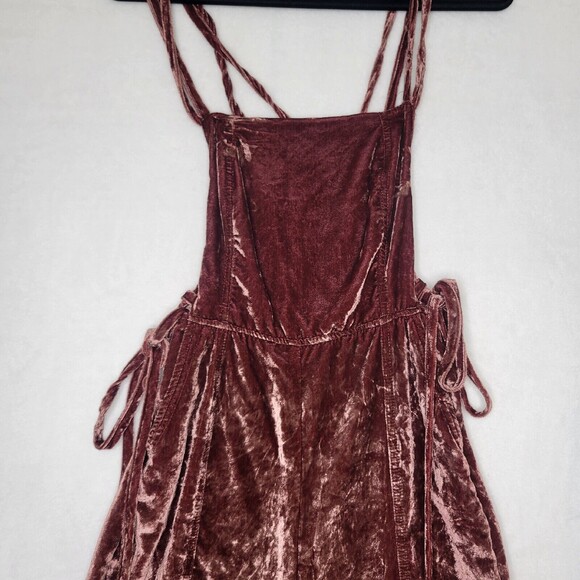 Free People 90’s Forever Overalls Brown Velvet Women's Size XSmall Msrp $168 - Picture 14 of 16